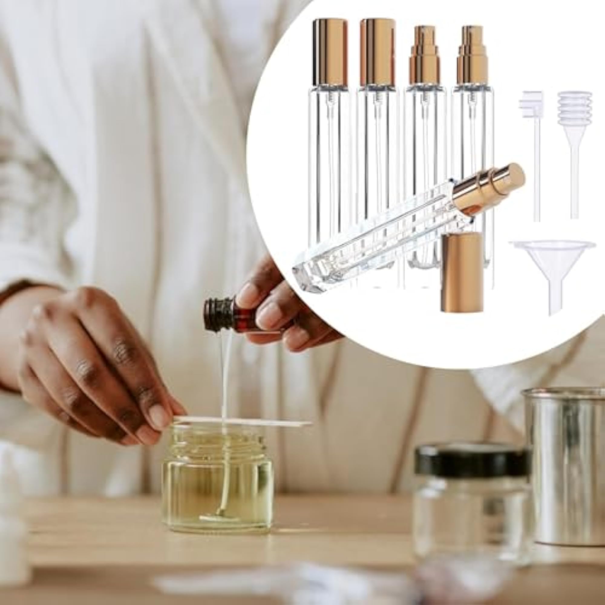 5 Pieces Glass Perfume Bottles, 10ml for Men and Women